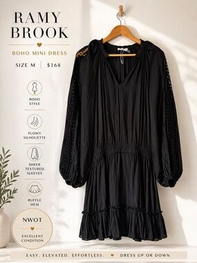 knee length dresses for ladies Ramy Brook Starling Long Sleeve Denim Mini Dress 27 / Medium Wash main image 1